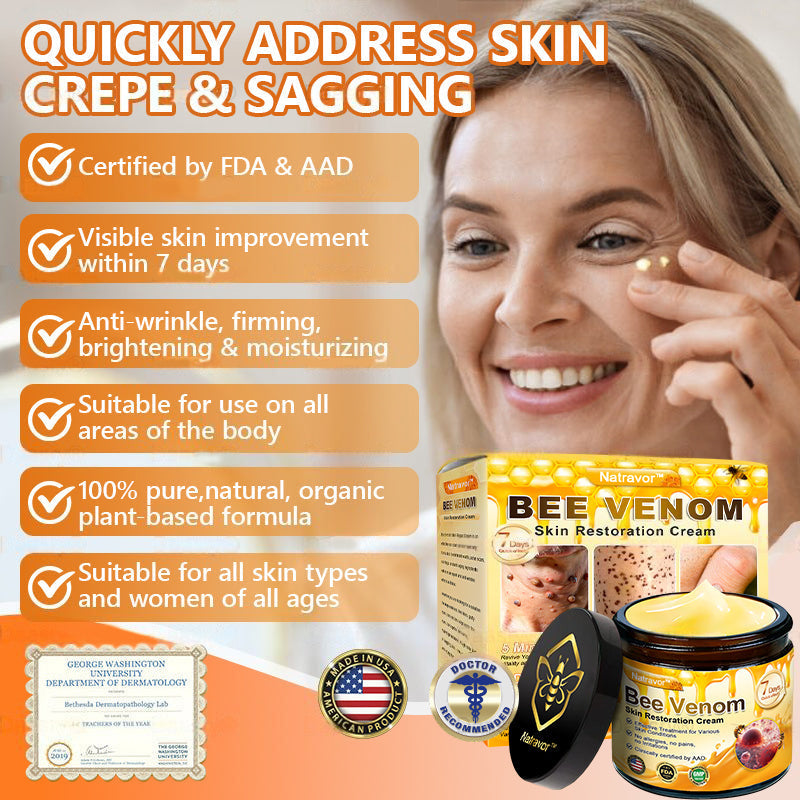 Mayo & Cleveland Clinic Store: Made IN USA - Natravor™"Dermal Gold" Botox Bee Venom Skin Restoration Cream - LAST DAY 80% OFF