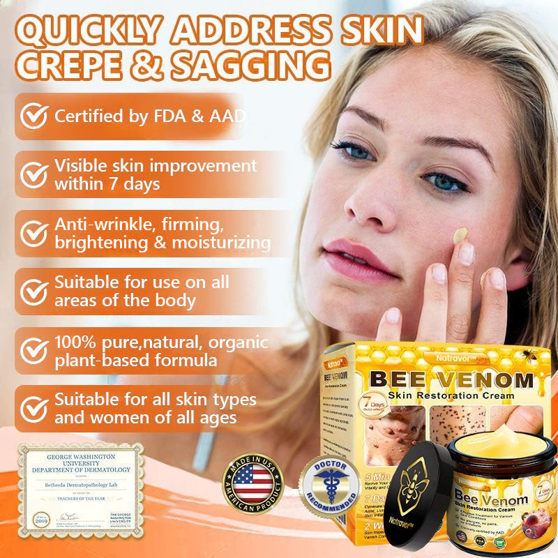 Mayo & Cleveland Clinic Store: Made IN USA - Natravor™"Dermal Gold" Botox Bee Venom Skin Restoration Cream - LAST DAY 80% OFF