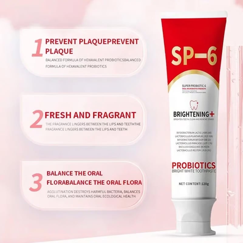🔥2025 Hot Sale⏰Super Probiotic-6 Toothpaste with 6 Probiotics oalance Oral microbiota strength